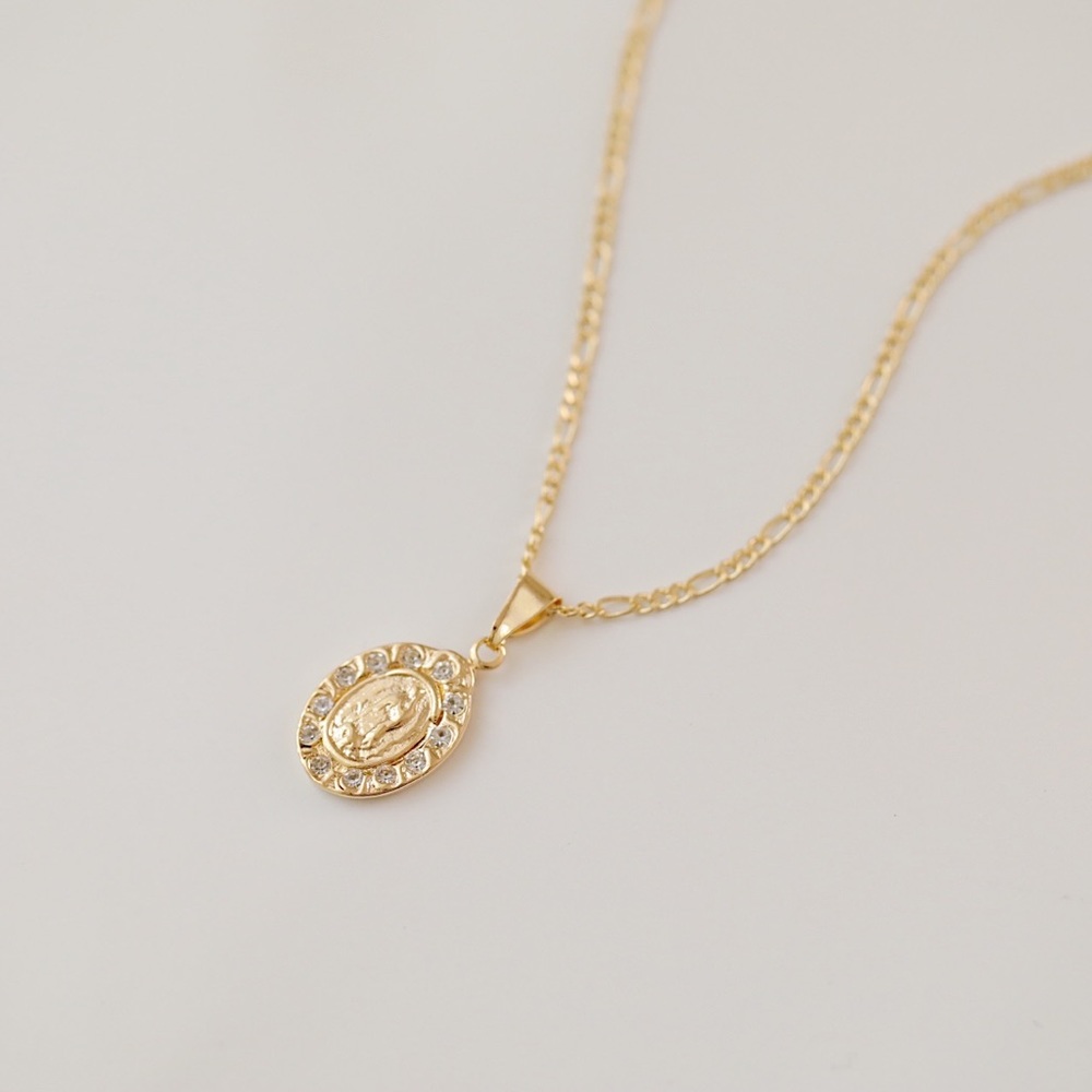 Petite Virgin Mary Necklace | 18k Gold Filled - Picture 2 of 7